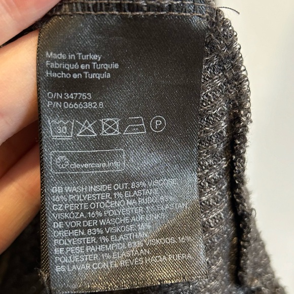 H&M Ribbed Long Dolman Sleeve Top Grey - Picture 6 of 7